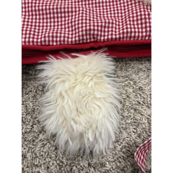 Pottery Barn Kids Shaggy Dog PUPPY SLEEPING BAG Red Gingham “HAZEL” Monogram - Picture 6 of 16